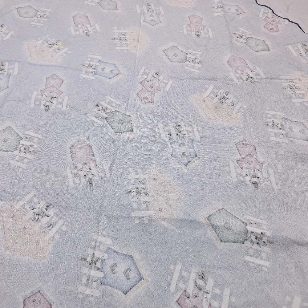 Navy Tablecloth Birdhouse Farmhouse Kitsch Spring Rustic Cottage 52